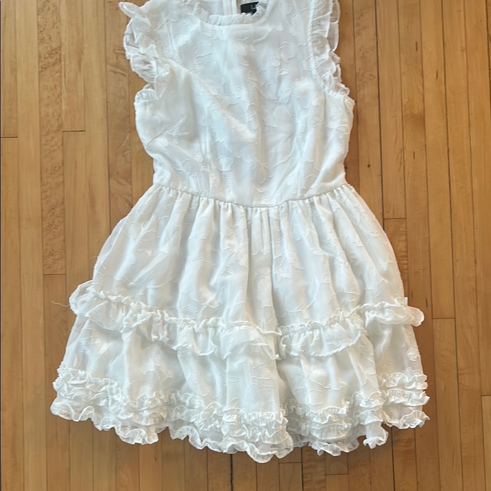 Lulus White Ruffled Dress XS - Picture 2 of 8